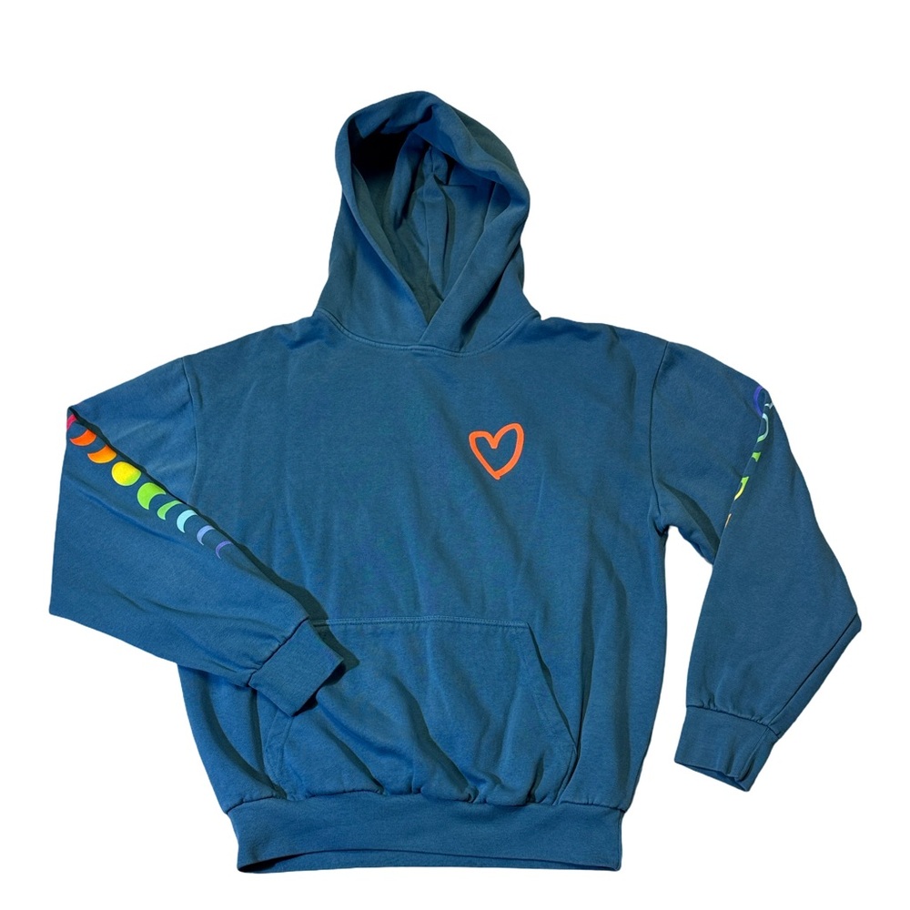 Coldplay mens XL blue music of the spheres 2025 world tour pullover hoodie EUC